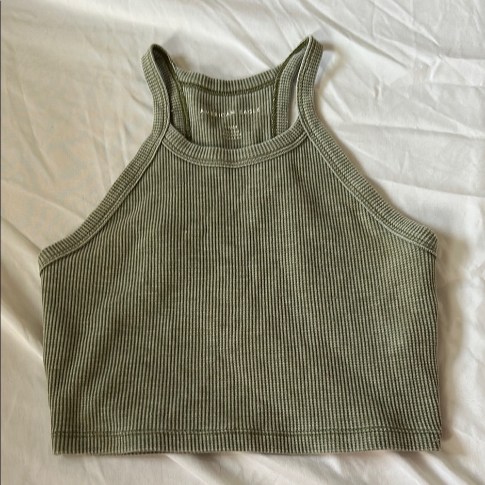 Women's Olive Green Ribbed Tank Top